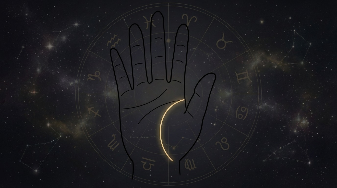 생명선 형태를 설명하는 손금 라인 아트