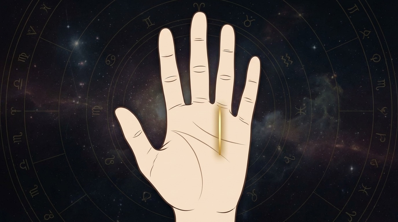 태양선 흐름을 설명하는 손금 라인 아트